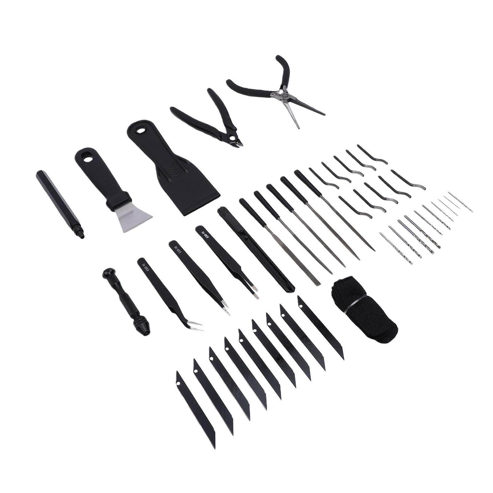 Kit d'outils pour imprimante 3D Outils d'ébavurage, de perçage, de coupe Racleurs Limes Pince Coup-fil pour la fabrication de modèles