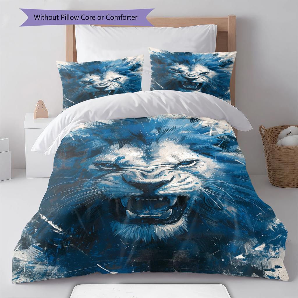 Conjunto de Colcha com Padrão de Desenho Animado Capa de Colcha Fronha Decoração de Casa Presente de Aniversário (1 capa de edredom + 2 fronhas, sem enchimento.)