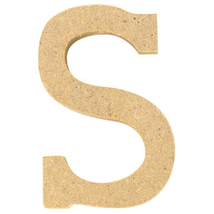 Lettre en bois MDF 5 x 1,2 cm Alphabet lettre S