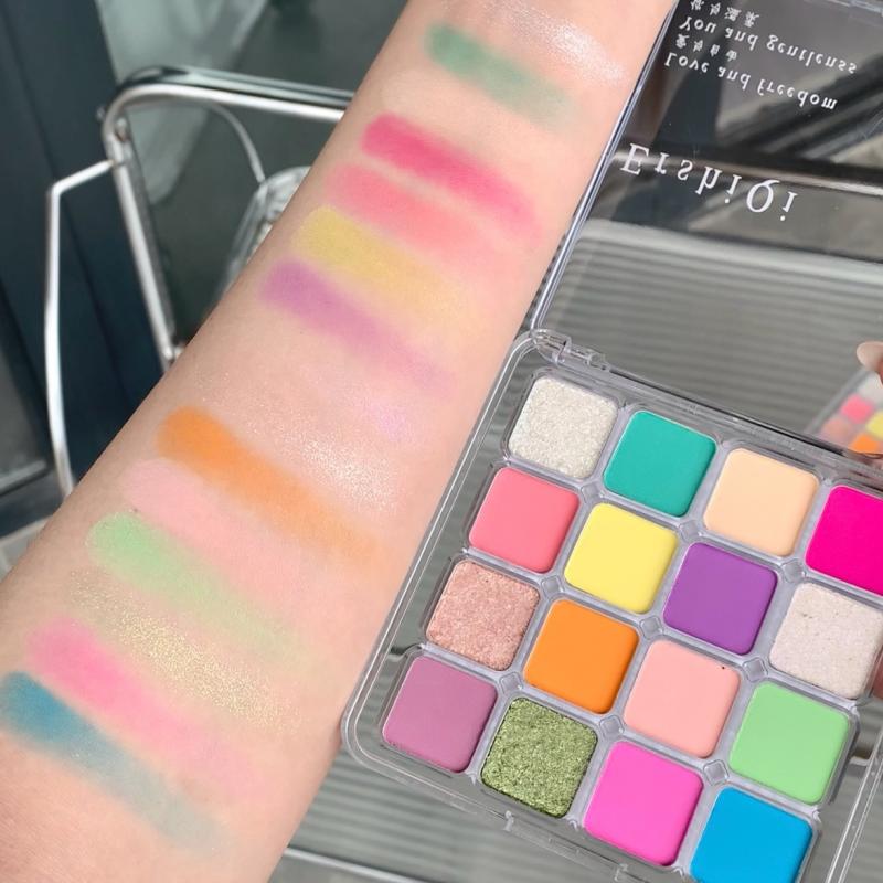 16 Color Matte Shimmer Eyeshadow Palette Earth Tones Low Saturation Highly Pigmented Long Lasting Makeup Set