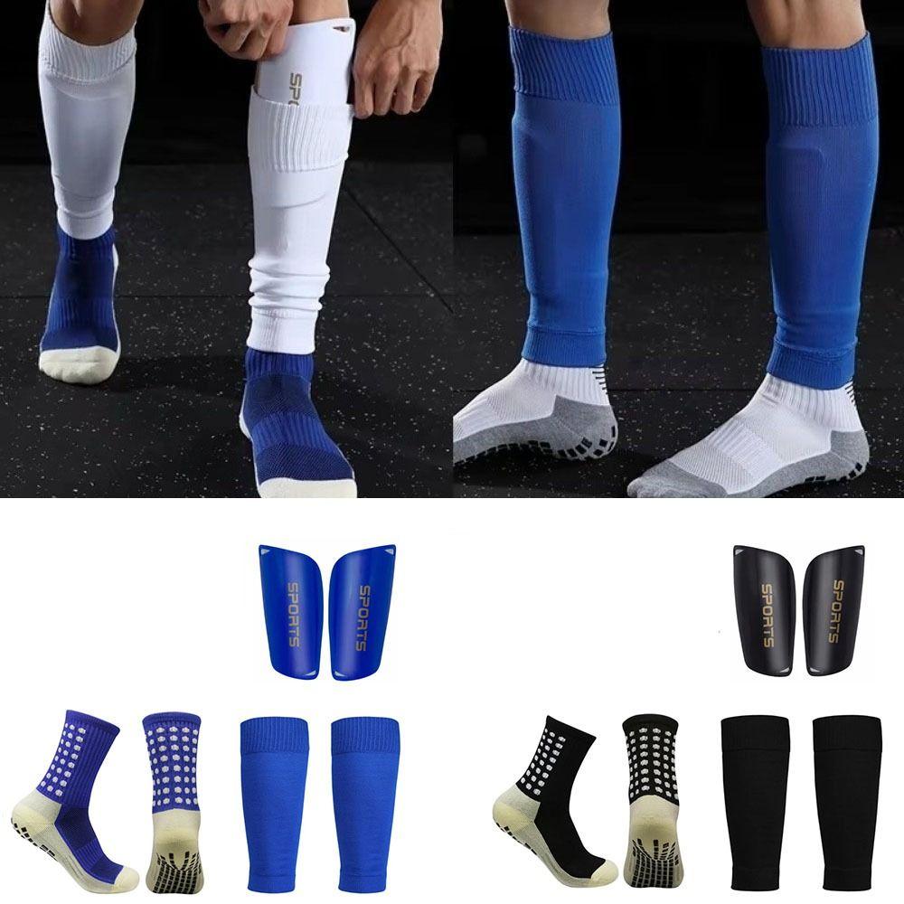 3pcs/set Comfortable Football Shin Pads Lightweight Football Ankle Socks Soccer Shin Guards  Mens