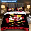 Kansas City Chiefs Pattern 3pcs Bedding,Including 1pc Duvet Cover And 2pcs Pillowcases Perfect for Christmas,Ideal for Bedroom, Dormitory
