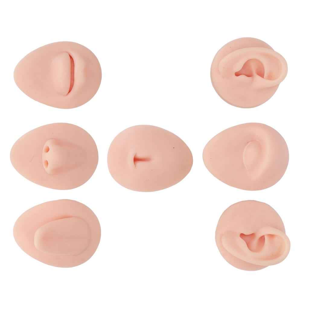 Silicone Body Practice Model Simulation Silicone Ear Eye Nose Mouth Tongue and Belly Button Model for Novice