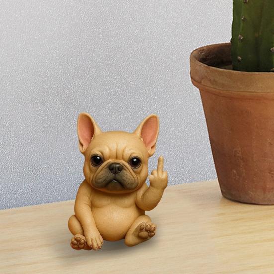 Middle Finger Animal Statue Cartoon Dog Cat Elephant Mouse Highland Cow Frog Turtle Hedgehog Figurine Resin Sculpture Desktop Decoration Ornament