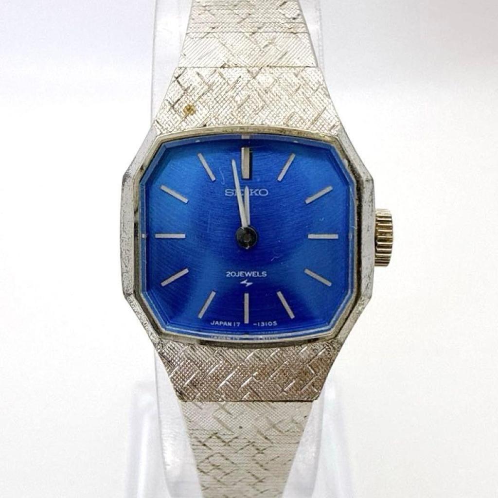 Used Working item Seiko manual winding ladies watch vintage blue dial rare manual winding SEIKO Vintage