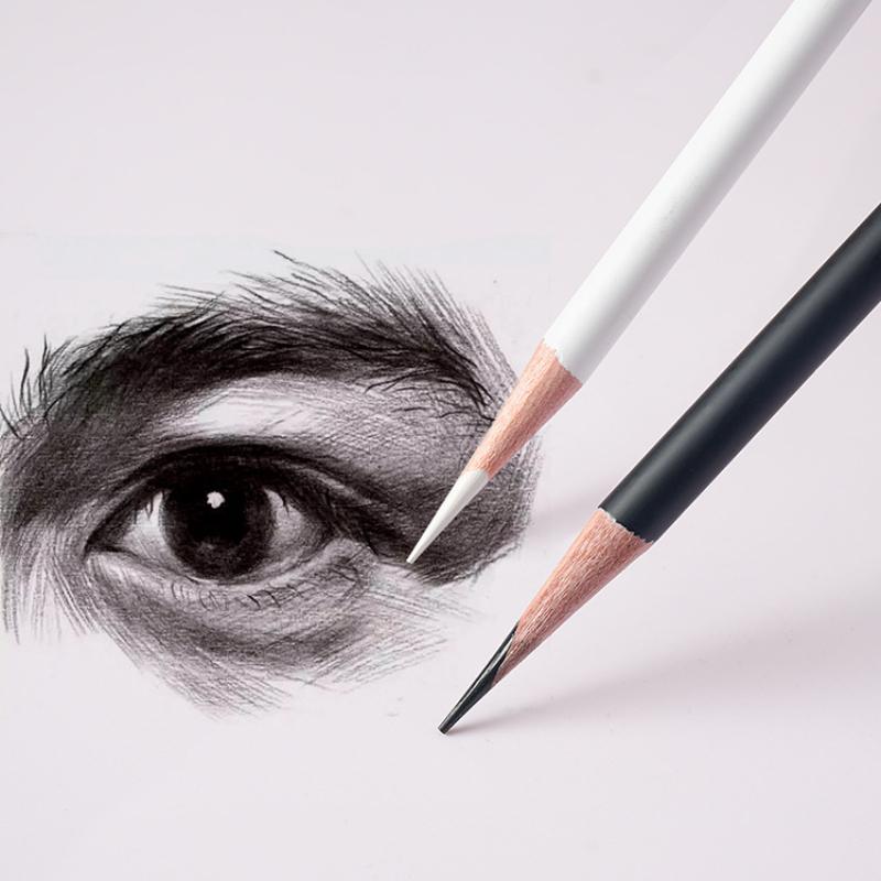 6 Pçs/set Preto e Branco Esboço Lápis de Carvão Destaque Lápis Padrão para Esboçar Lápis de Desenho Conjunto de Materiais para Pintura de Arte