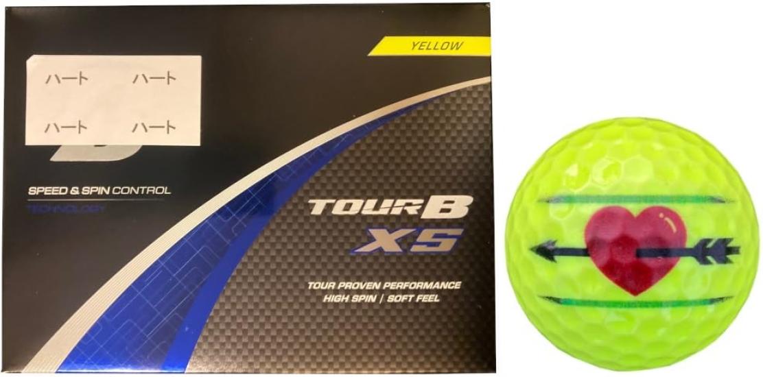 

[Hapiraky_Golf Line] Модель Bridgestone TOUR B XS 2024 з лінією (Жовтий 1 Дюжина_Серце)
