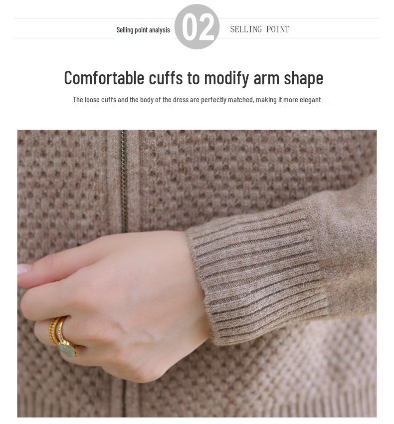 Women's Petite Autumn Knitted Zip Cardigan Jacket - Spring & Autumn 2025 Collection