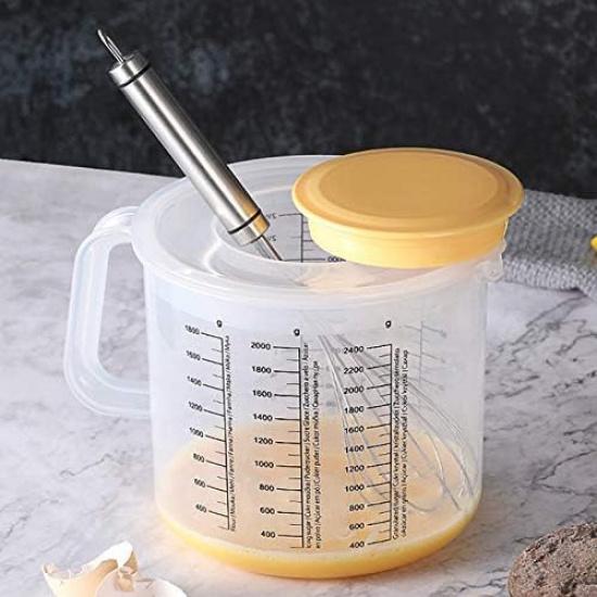 

Plastic Ounce Measuring Cups and Mixing Pitcher for Baking with Lid Measuring/in Ml with Splash