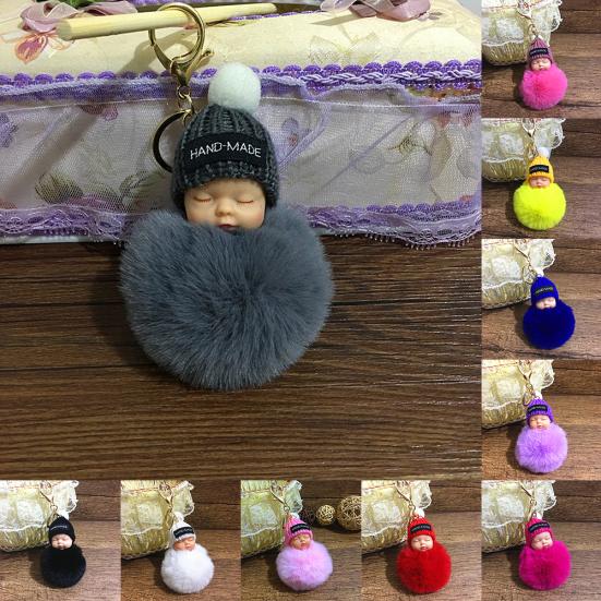 

Спящая кукла с помпоном, автомобильный брелок для ключей, брелок для ключей, украшение для сумки