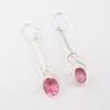 Pink Tourmaline Gemstone 925 Sterling Silver Jewelry Handmade Earrings 1.76" EE-171-13