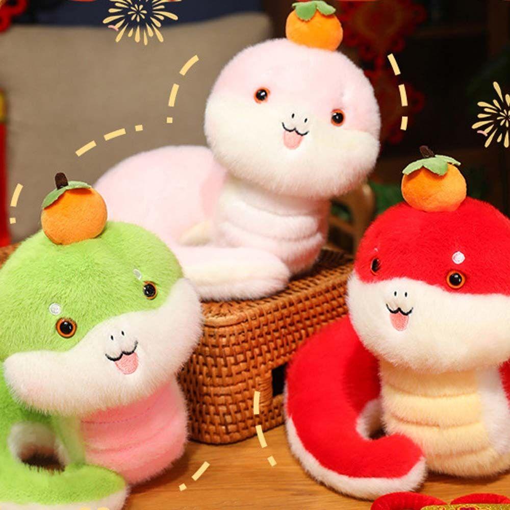 Cute Snake Year Mascot Toy 25cm Lucky Snake Doll Plushies Snake Plush Doll Toy  Birthday Gifts