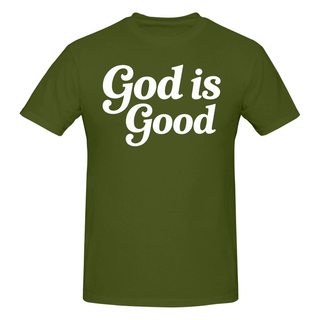 1 Piece Trendy Christian Saying Minimal Novelty 100 Cotton Tshirt God Is Good Tees Tops For Unisex