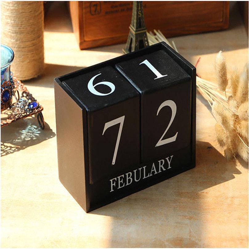 Calendario decorativo nordico bianco nero in legno semplice fai-da-te blocchi di legno decorazione per la casa