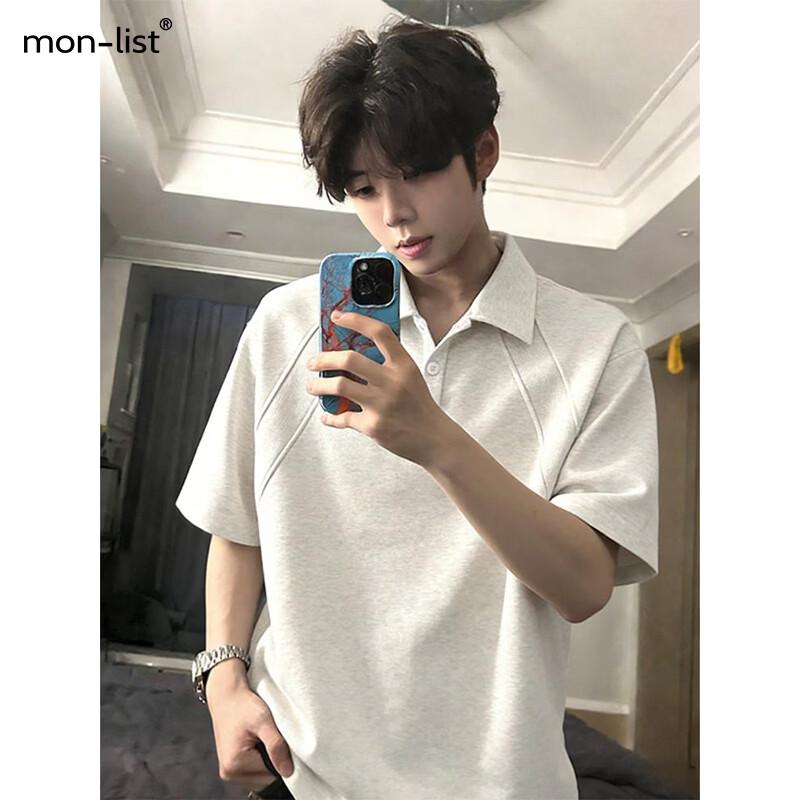 MON-LIST Men s Short Sleeve Lapel Polo T-Shirt XL