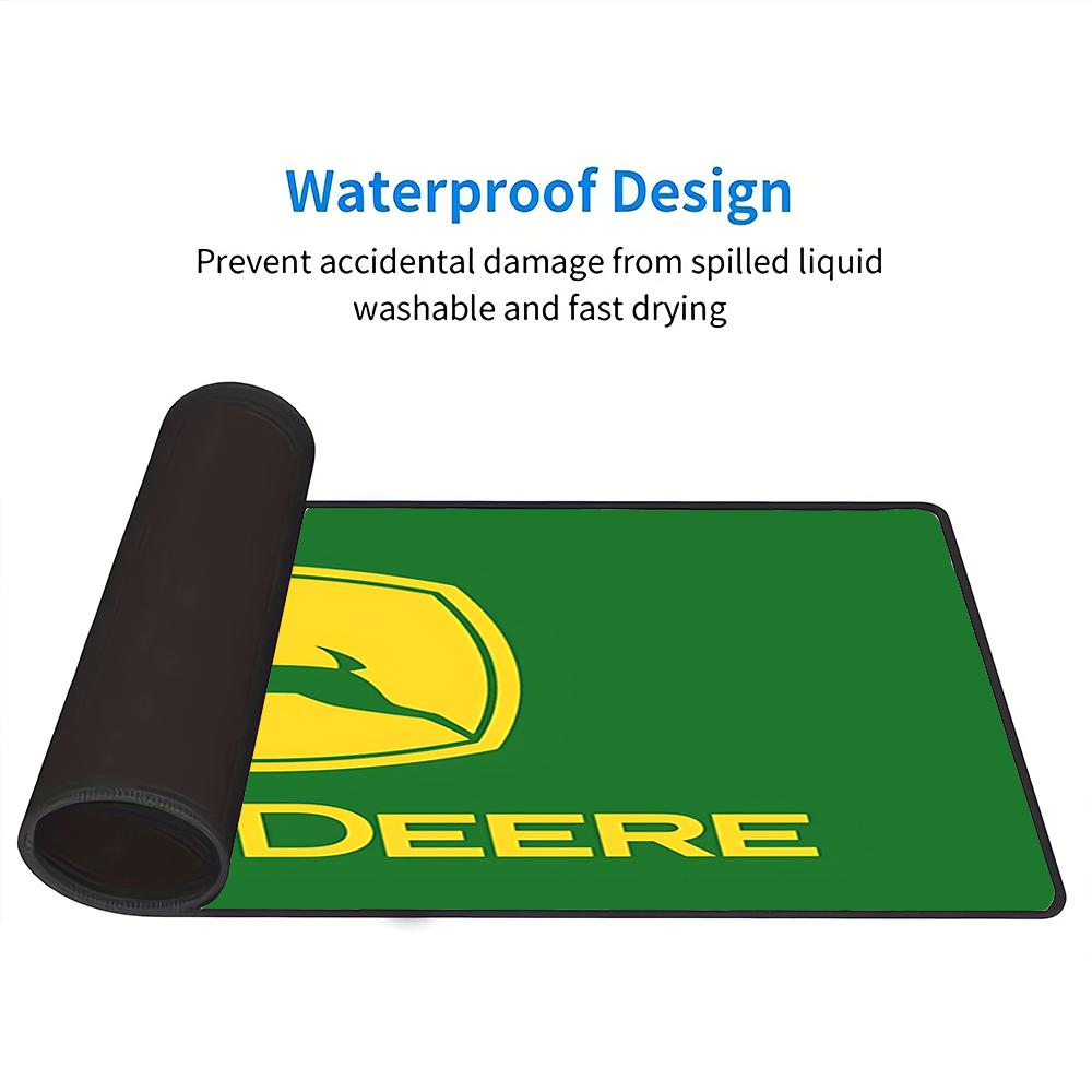 John Deere Logo Large Gaming Mouse Pad Nonslip Rubber Base Waterproof Desk Mat For Office Pc Laptop