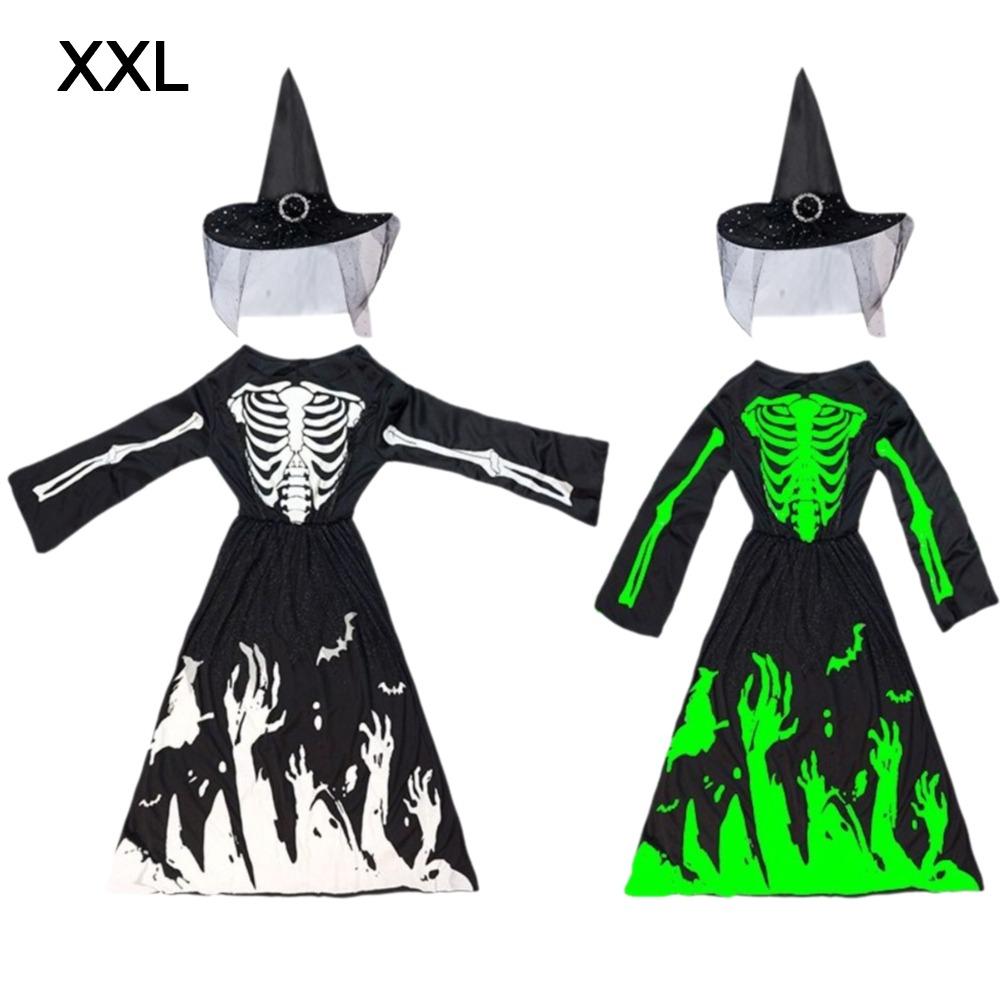 Luminous Cosplay Skeleton Suit Fabric Luminous Kids Dress Grim Reaper Costume  Stage Performance