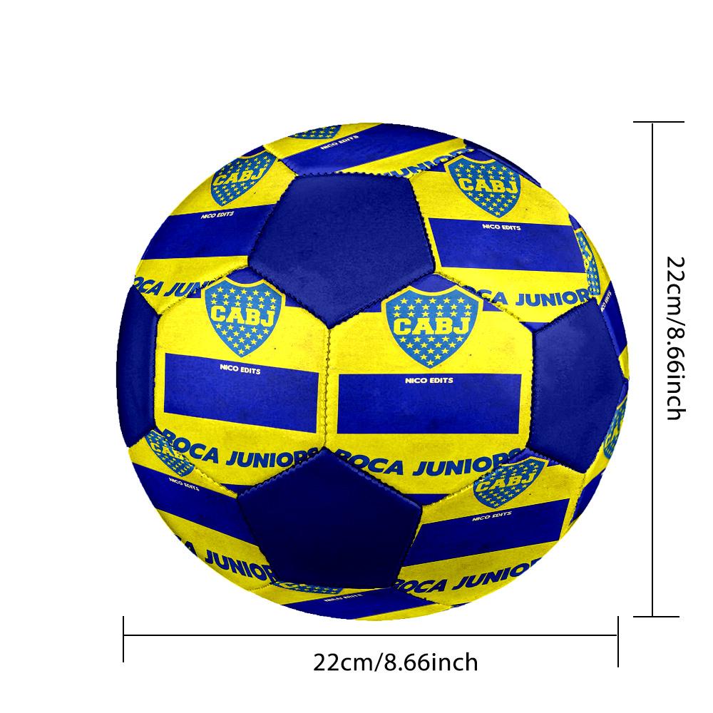 CABJ Boca Juniors Indoor Soccer Ball Colorful All Ages Size 5 Machine Stitched PVC Competition Ready Durable High-Bounce