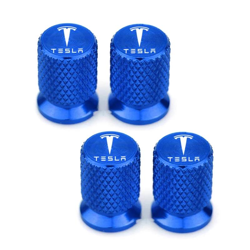 

Car Sticker 2025 Hot 4Pcs Metal Car Wheel Tire Valve Stem Dust Cap Accessories For Tesla Model 3 Y S X 2021 Roadster Cybertruck синій
