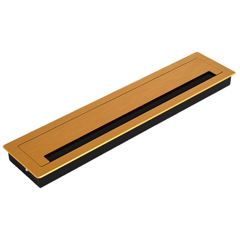 Rectangle Brushed Metal Cable Grommet for Desk Wire Organizes Desk Cord Pass Through Grommets for Homes & Office Tables