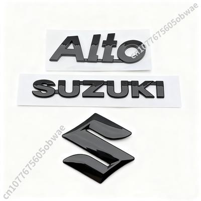 Dla ALTO Przód Tył Emblemat Odznaka Logo Samochodowe Czarny Błyszczący Naklejka Samochodowa Akcesoria Uniwersalny Emblemat Logo Bagażnika Tylnego