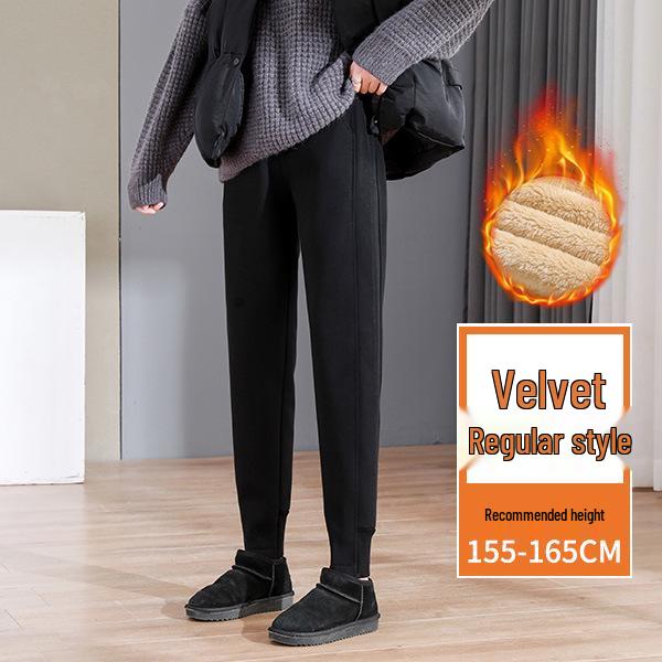 Unisex Lambswool Jogger Pants for Kids – High Waist, Thickened, Plus Velvet, Warm and Casual for Autumn and Winter.