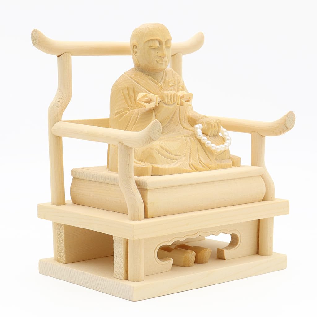 Kurita's Special Buddhist Statue [Prince and High Priest] Kobo Daishi Seated Statue, 1.8 inches (total height 11 cm, total width 9 cm, depth 6.5 cm),