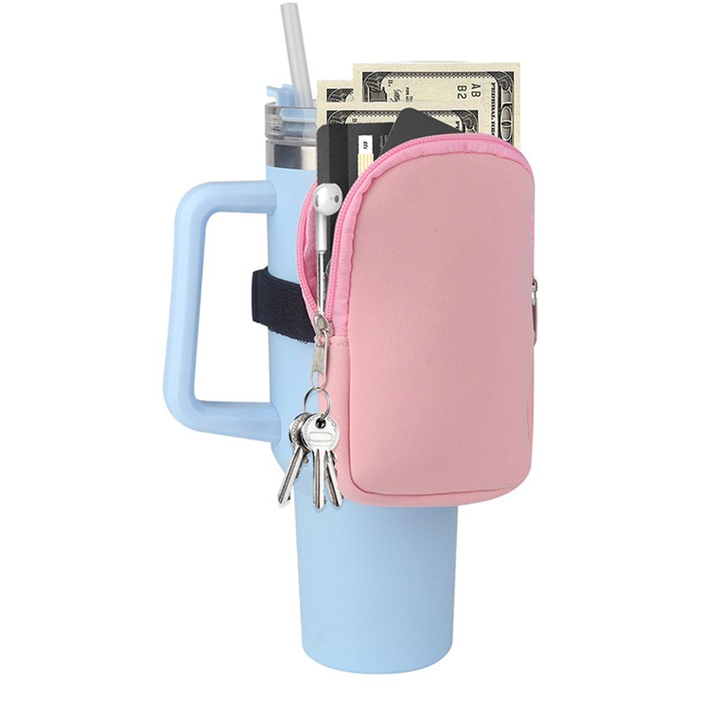 Water Bottle Pouch Diving Fabric Portable Bag Water Bottle Wallet Water Bottle Caddy With Dual Zipper For Phone Keys Card