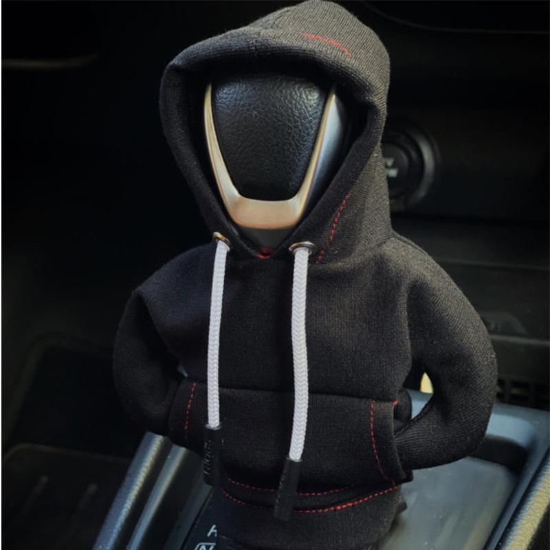 Gear Shift Knob Hoodie Cover Black Polyester