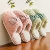 Women's Cozy Bowknot Cotton Slippers - Cute Couple Design, Soft Plush Sole for Autumn/Winter