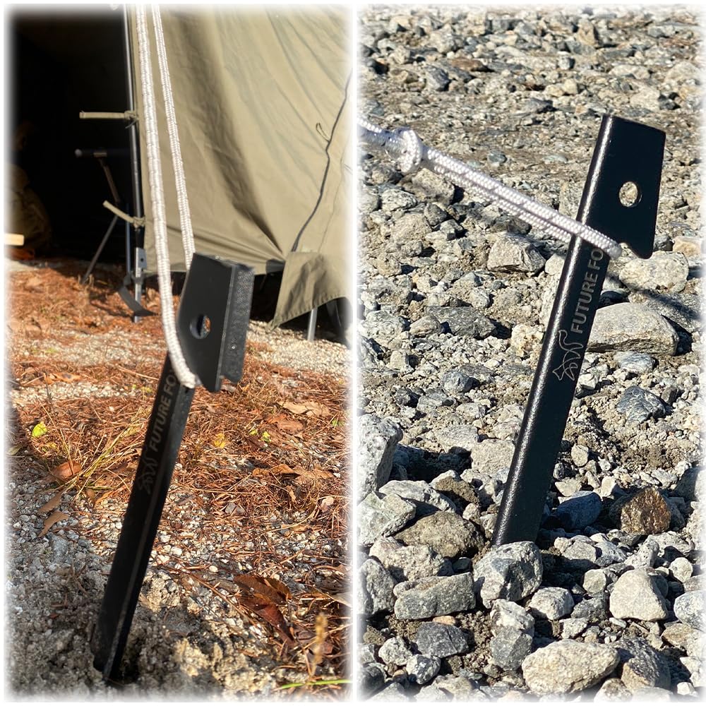 FUTUREFOX Woodpecker Pegs 30cm Pegs for Tent Set of 10 Camping Pegs V-shaped Tarp/Tent