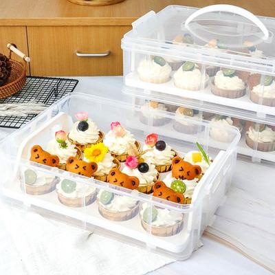 Rechteckige Cupcake-Aufbewahrungsbox Transparent Cupcake-Behälter Bäckereiwerkzeug Cupcake-Transportbehälter Party