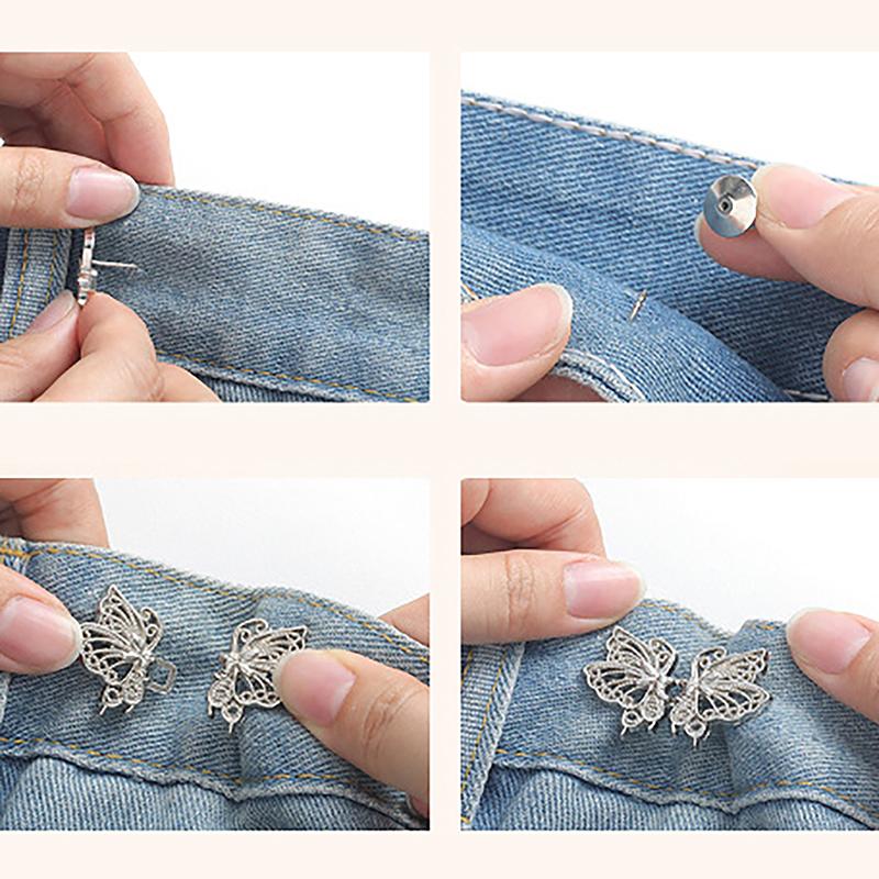 New Bowknot Button Adjuster For Pants And Skirts Waist Tightener Adjustable Waist Buckle For Jeans No Sewing Required