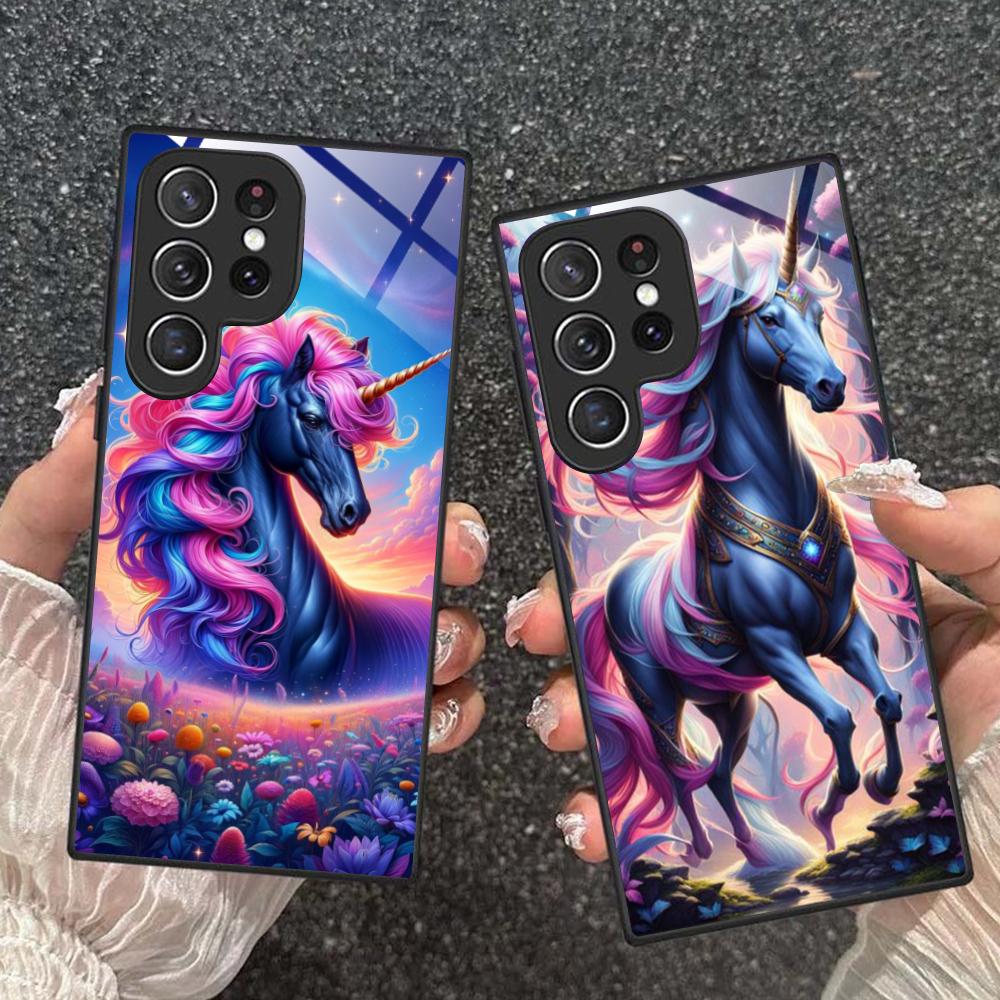 Fantasy Unicorn Mobile Phone Case for Samsung Galaxy S26 S25 S24 S23 S22 S21 S20 Note20 Plus FE Ultra Glass Colorful Cover Cover
