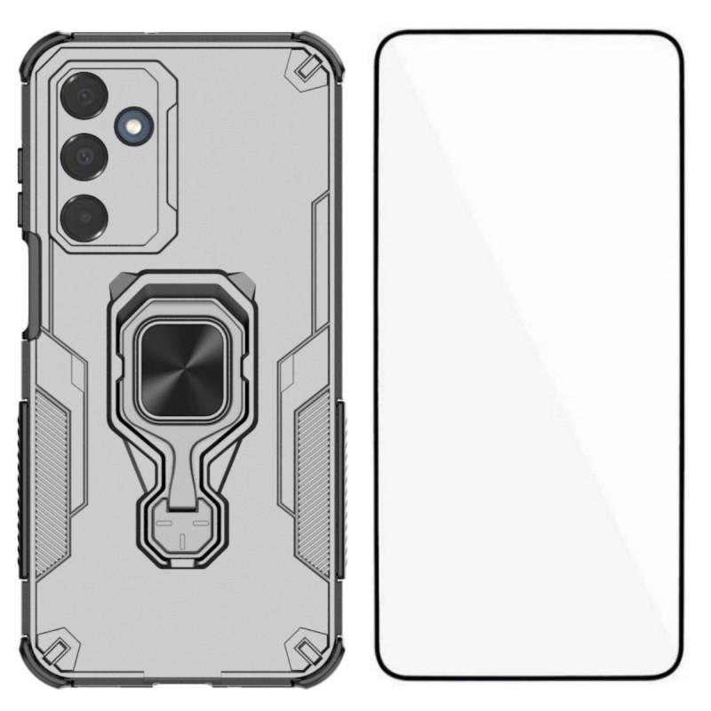 For Samsung Galaxy A16 4G/Galaxy A16 5G Phone Case WANLONFENG PC TPU Back Cover Kickstand with Tempered Glass