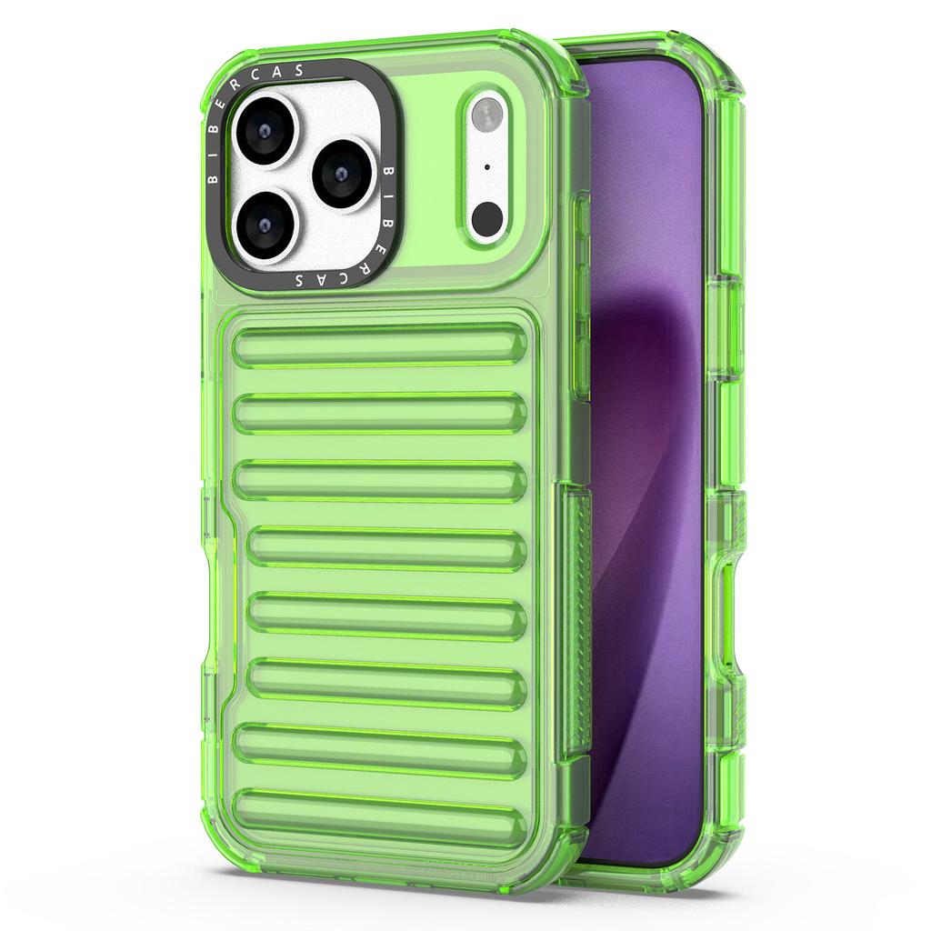 For iPhone 17 Pro Max Case Stripe Design Anti-Slip Detachable TPU+PC Phone Cover