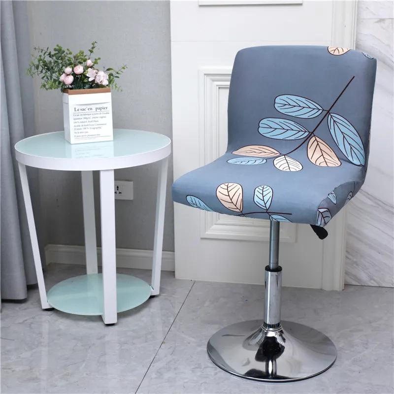 Flower Bar Stool Chair Cover Low Back Chair Slipcovers Spandex Seat Case Elastic Office Chair Cover Dining Seat Protector