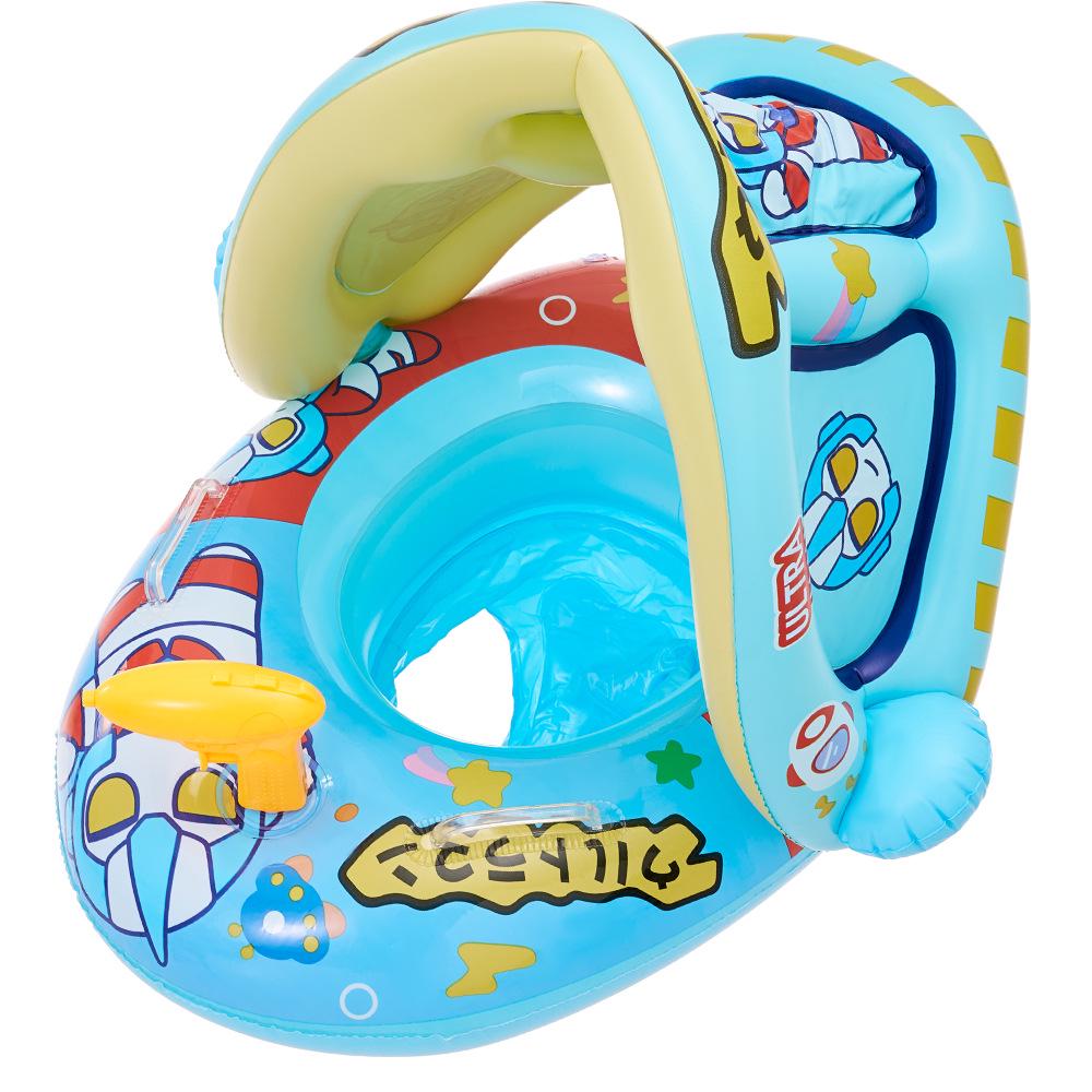 Xiao Lv Inflatable Baby Swim Ring with Removable Sunshade Canopy