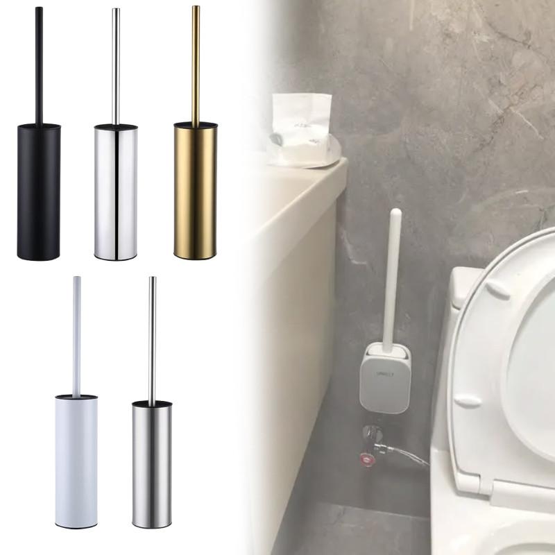 Toilet Brush Holder Brushed Nickel Stainles Steel Round Freestanding Bowl Toilet