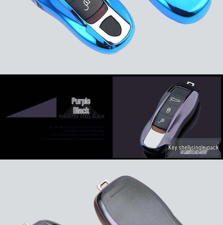 TPU Electroplated Soft Rubber Key Shell for Porsche Panamera/Macan