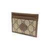 Gucci Presbyopie-Logo, Ineinandergreifendes Doppel-G-Logo, Kartenetui aus Canvas und Leder, Partner-Look für Damen und Herren, Ebenholz und Braun