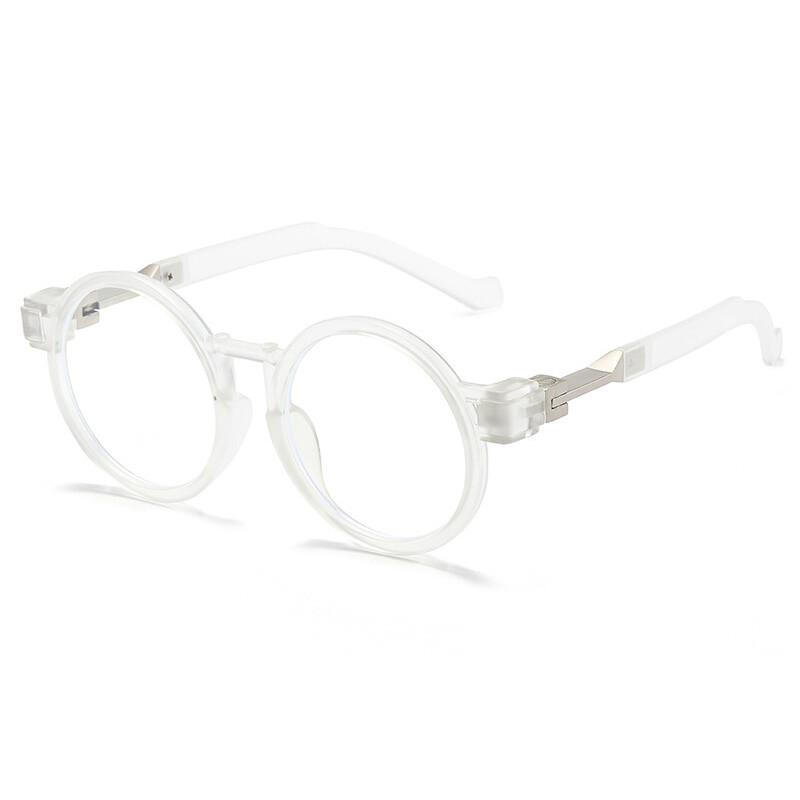 Punk Round Reading Eyeglasses Male Anti- Blue Lightweight Computer Goggle Big Frames Stylish Eyeglasses Custom Presbyopia 0
