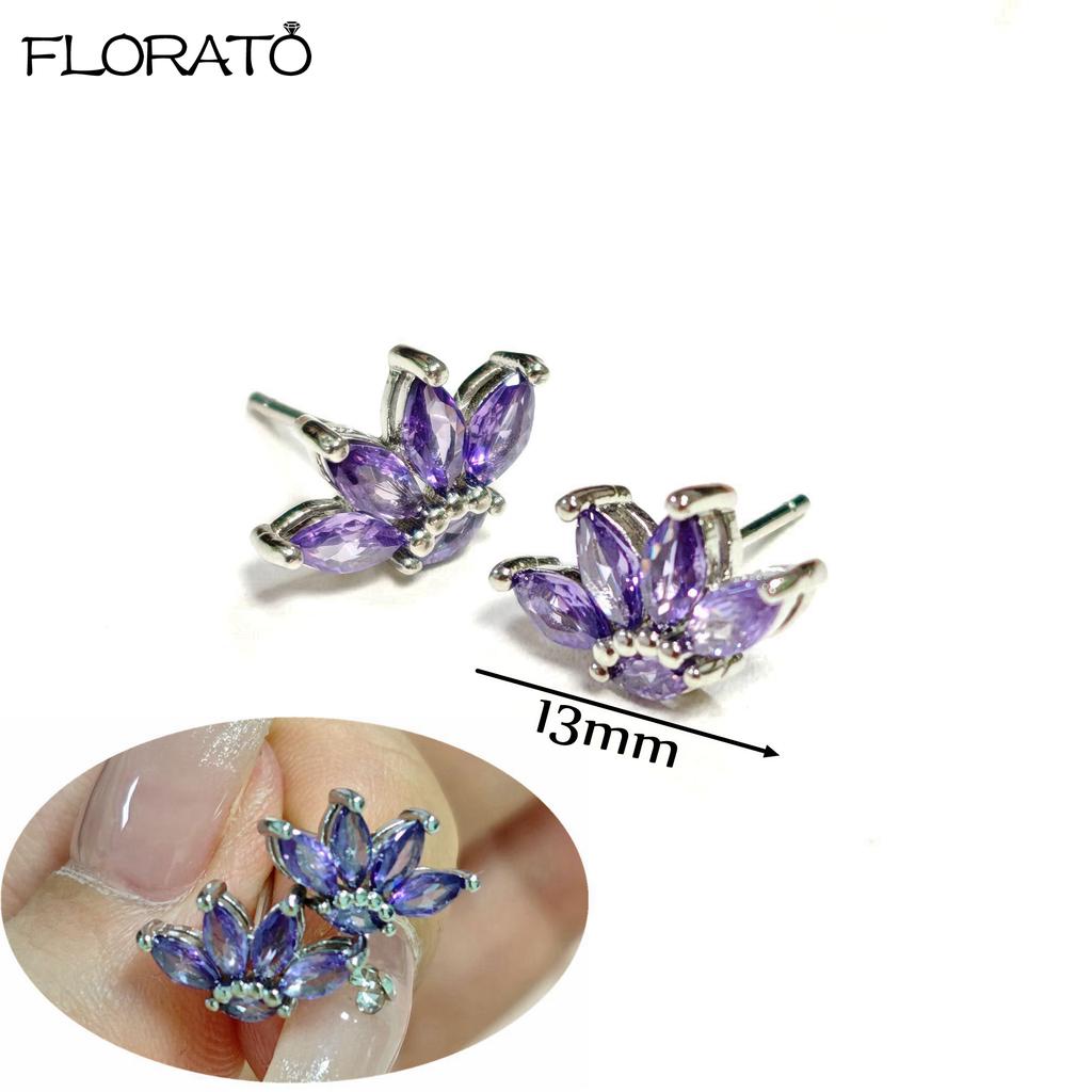 925 Silver Needle Elegant Purple Earrings Exquisite Small Hoop Earrings for Women Fashion Puncture Jewelry Accessories