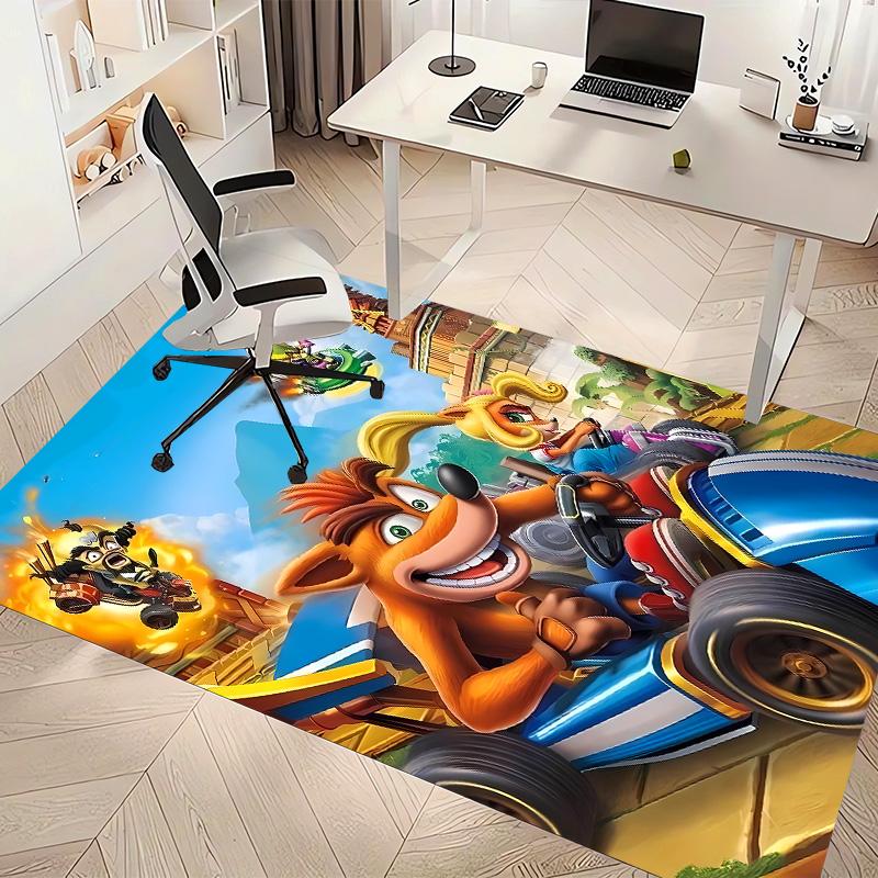 Crash Bandicoot Printed Absorbent Washable Carpet, Non-Slip Bathroom Mats, Kitchen Rugs, Yoga Mat,Living Room Entrance, Camping Picnic Rugs