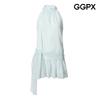 Halter Neck Chiffon Knot Mini Two Way Dress  Gq4op006f 