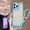 3IN1 Four-corner Airbag Anti-Drop Clear Case for IPhone 17 16 15 14 Plus 13 12 Pro Max 16E Drop Proof Hand Lanyard Protect Cover