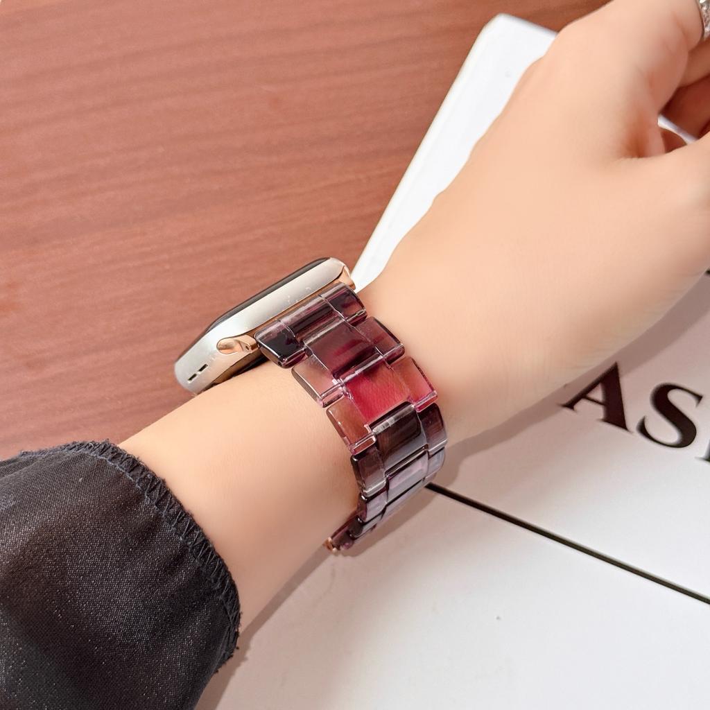 Colorful Lightweight Resin Strap for Apple Watch Ultra 49 46 45 44 42-38mm Elegant Women's Watch Band for Iwatch S11/10/9/8/SE-1