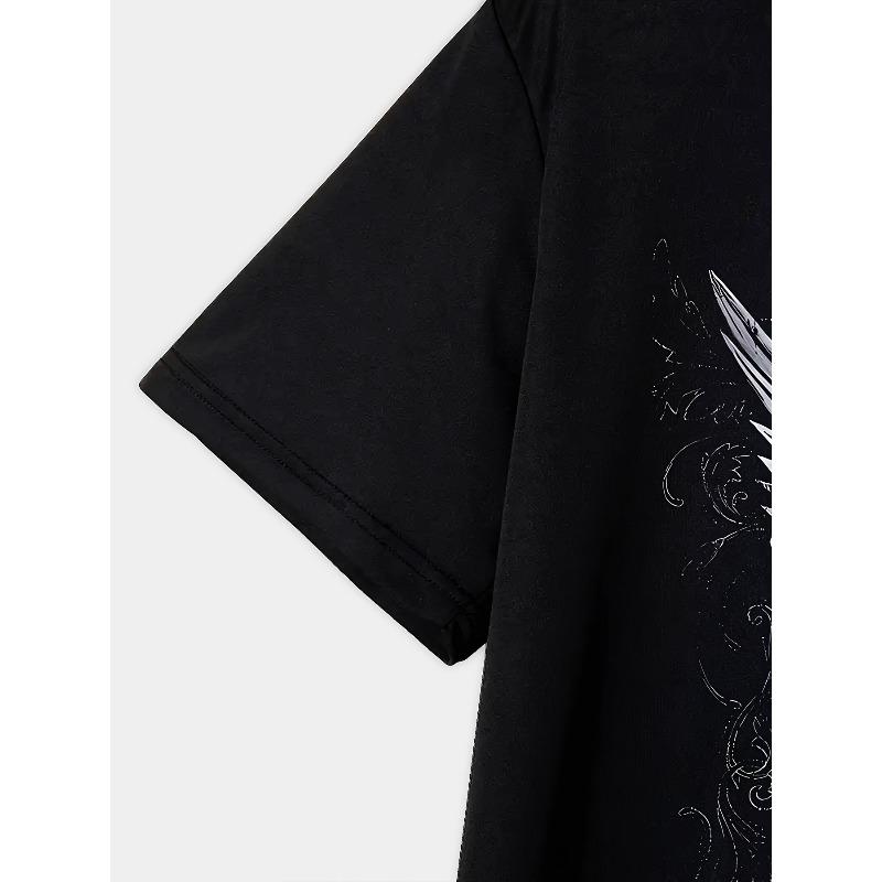 European Sizes Men'S Casual Summer T-Shirt Featuring a Vintage Letter And Skull Design, Perfect for Everyday Use And Holiday Trips