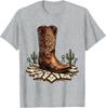 Desert Boot Print Cowboy Graphic Tee - Unique T-Shirt Design