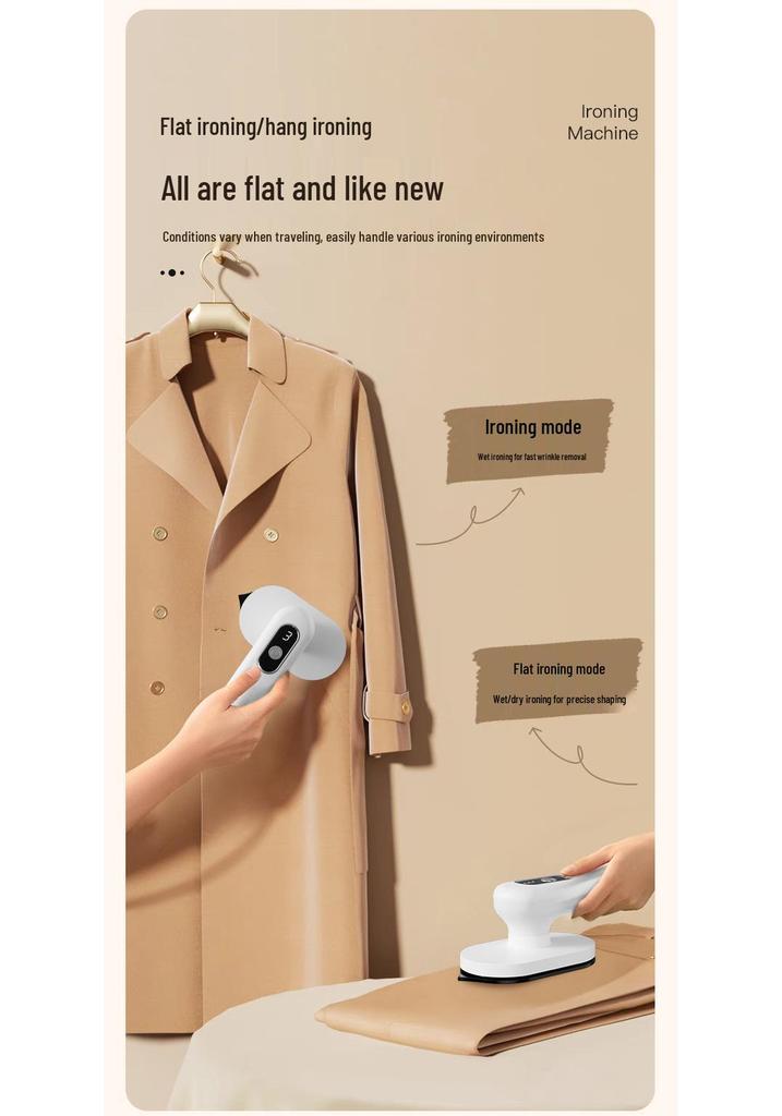 Compact Wireless Electric Iron - Gentle, Powerful Ironing and Grooming Tool